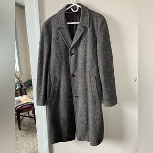 Men's 40 Harris Tweed Wool Overcoat made by Daytons Department Store